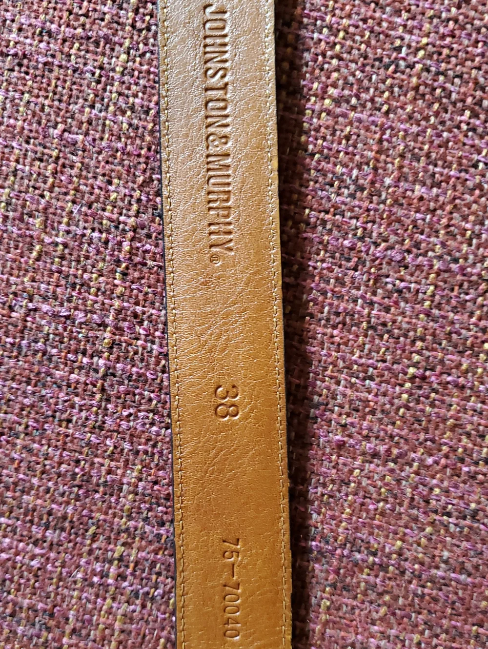 Johnston Murphy Men's Black Leather Belt with Silver Buckle Sz 38